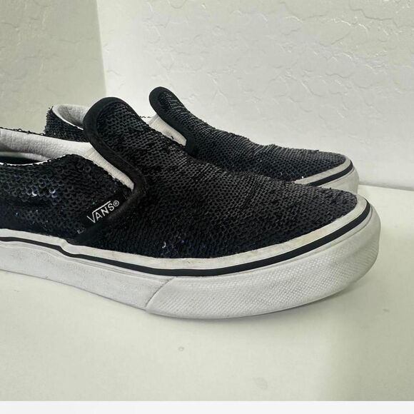 Vans Other - Vans Black Sequin Slip-On Shoes - Kids Size 1